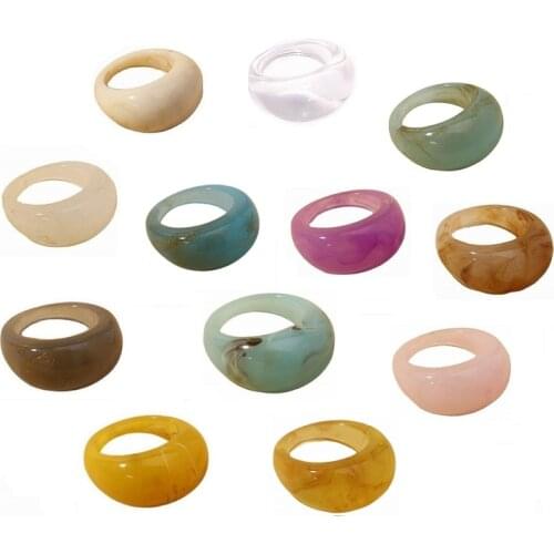 Cute Lovely Colorful Macarons Jewellery Finger Rings Dripping oil Geometric Irregular Ring Resin Ring Sets Female Jewelry Gifts