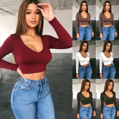 Fashion Sexy Short Crop Tops Women Fitness Tight Strapless Vest Girl Dance Cropped Tops Bodysuit Long Sleeve Clubwear Navel Top