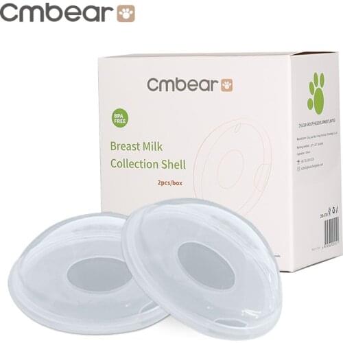 Cmbear 2Pcs Reusable Portable Breast Prevent Leakage Milk Breast Pump Feeding Collector Postpartum Pregnant Women PP Material