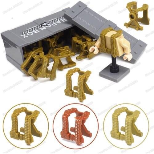 Military Bullet Vest Figures Outfit Building Block Moc Assembly Soldier Weapons WW2 Army Model Child Christmas Gift Creator Toys