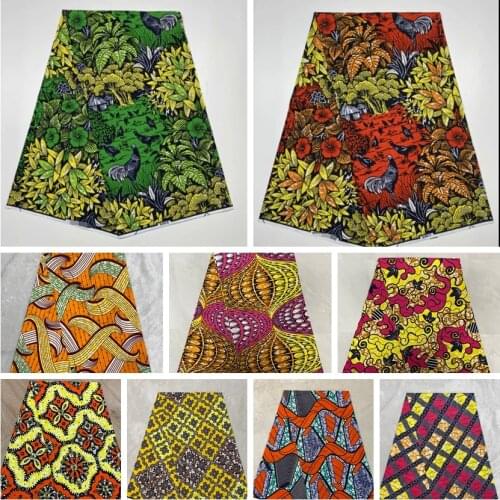 High Quality African Wax prints Guaranteed Ankara wax Fabric 100% Cotton Nigeria Ghana Style design 6 yards XR034