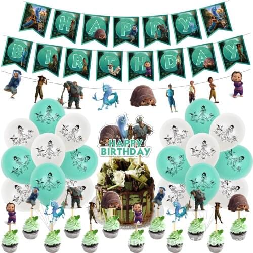 New Raya and The Last Dragon Latex Balloon Theme Banner Birthday Party Balloons Kids Birthday Party Decor Baby Shower Balloons