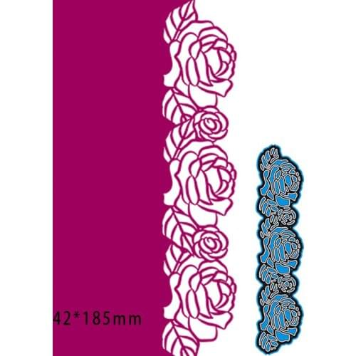 New Cutting Metal Dies Hollow Roses Laser New Stencils DIY Scrapbooking Paper Cards Craft Making Craft Decoration 42*185mm