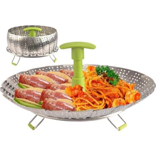 Stainless Steel Vegetable Steamer Basket Instant Pot Food Steamer Strainer Insert For Veggies Eggs Fruit Expandable Steaming Pot