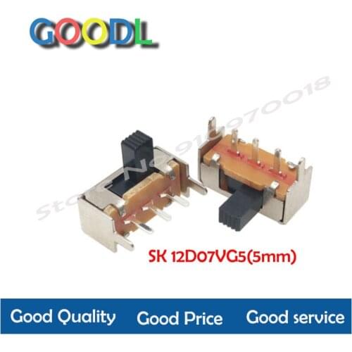 50 pçs por atacado interruptor de toggle sk12d07vg5 stents pequeno interruptor de toggle 5mm alta miniatura slide switch botão l