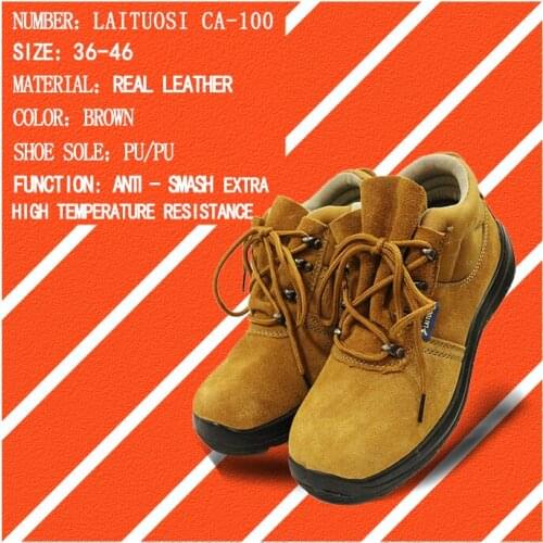 Manufacturers sell mens summer breathable cowhide protective shoes anti-hit anti-puncture safety protective labor shoes