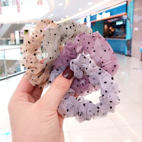 New Women Girls Colorful Dot Elastic Hair Bands Ladies Ponytail Holder Srunchies Rubber Bands Female Fashion Hair Accessories