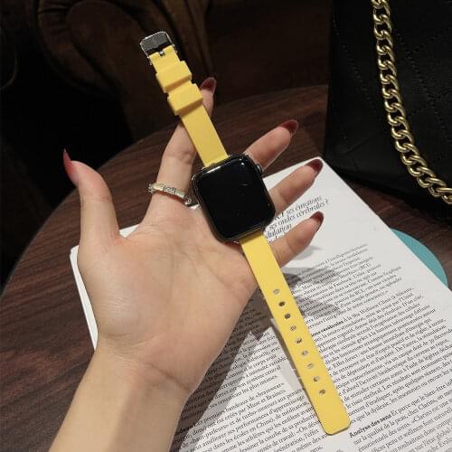 Silicone Sports Belt for iWatch serie 4/5/6/SE Summer Loop 38mm 40mm 42mm 44mm Strap for Apple Watch Band Elastic Bracelet