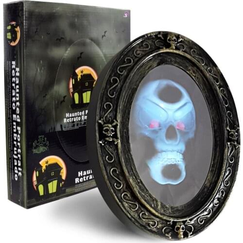 Scary Haunted Mirror Movement Activated Sound Haunted Mirror Luminous Prop for Halloween