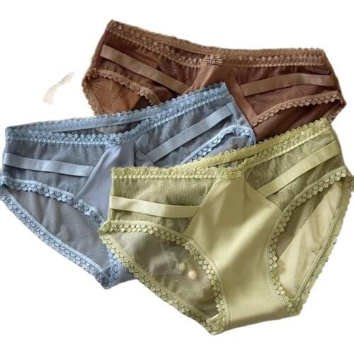 Womens Underwear Jacquard Seamless Lace Panties for Women Fashion Cozy Underwear for Girls Sexy Intimates Mid Waist Underpants