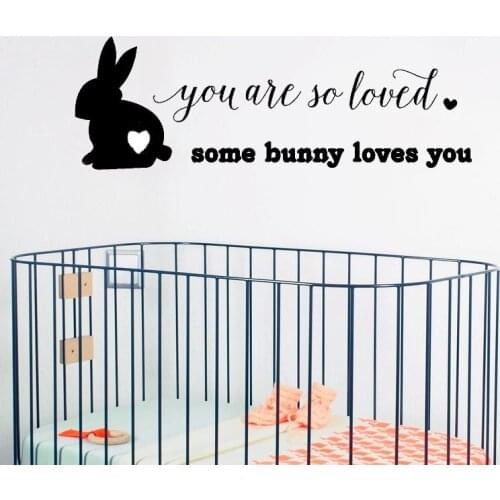 "You are so loved,Some Bunny Loves You"- Vinyl Decal Wall Art Decor - Bedroom Nursery Quote Cute Children Kids Bedroom LC1625
