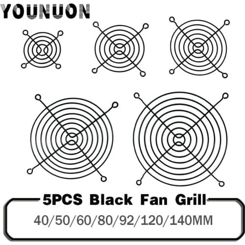 5 Pieces 60mm 80mm 90mm 92mm 120mm 140mm Fan Grills Metal Mesh Finger Guard Protective Net Fan Grill Computer Case Fan Grill
