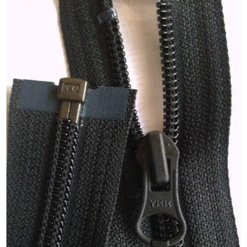 2 PCS/LOT Nylon Long YKK Zipper Black for JERSEY Sportswear Jacket Metal Slider Sewing Accessories