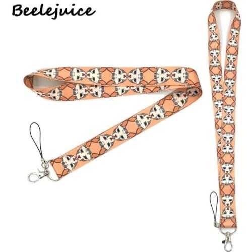 24pcs Cartoon Hairless Sphynx Cats Lanyard Keys Phone Holder Funny Neck Strap Keyring ID Card Animal webbings ribbons Hang Rope
