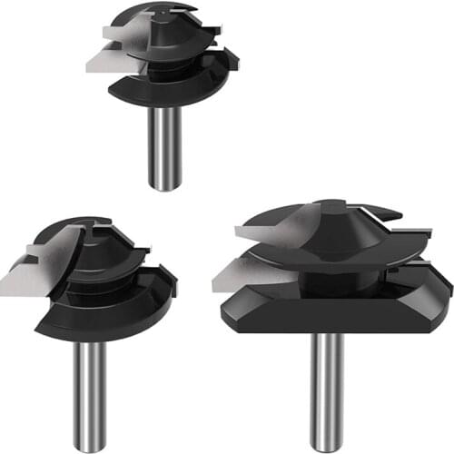 3PCS 1/4-Inch Shank 45 Degree Drawer Lock Miter Router Bit Set Joint Milling Router Bits Woodworking Cutter Tool