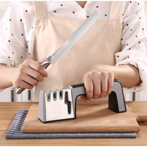 4 Stage Professional Knife Sharpener Kitchen Tools Tungsten Diamond Ceramic Manual Scissors Sharpener Grinder Knives Whetstone
