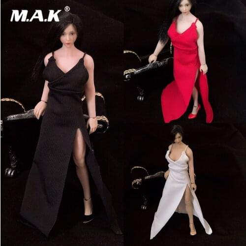 1/12 Scale Female Figure Clothes Accessory Suspender Dress Skirt Red/Black/White Color Model for 6 inches Body
