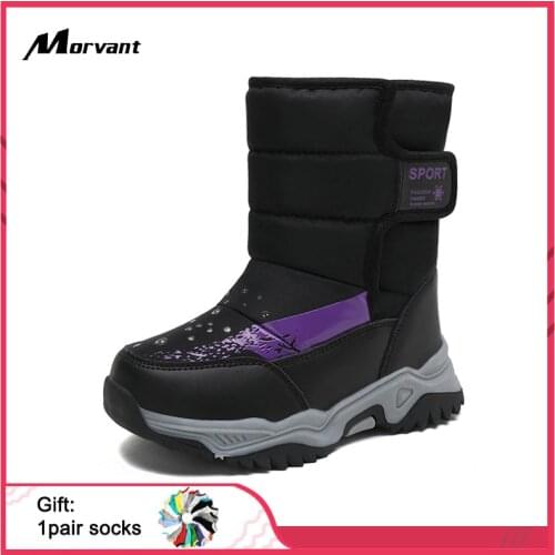 Childrens boots Boys Girls Winter Boots Waterproof Lightweight Kid Snow Boots with Fur Outdoor Comfortable warm Kids Shoes