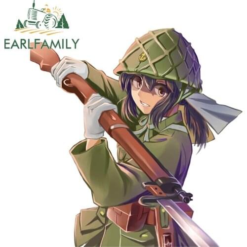 EARLFAMILY 13cm x 12.6cm for Japanese Soldier Trunk Motorcycle Decal Funny Car Stickers Scratch-Proof Creative Car Assessoires