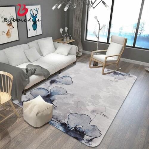 Bubble Kiss Memory Sponge Carpet for Living Room Nordic Style Ink Flower Pattern Rug Double Thickened Balcony Decor Door Mat New