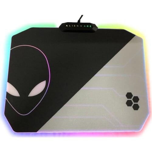 Alienware RGB 7 Colour PC Gaming LED Mouse Pad Desk Computer Desktop Mousepad Supprot Wireless Charging Mobile 355x255x5.5mm