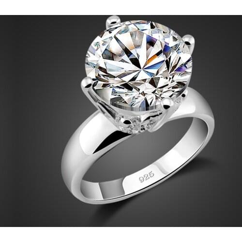 High Quality 3ct CZ Dazzling Zircon Ring Fashion Woman 100% 925 Sterling Silver Ring Engagement Ring Luxury Jewelry Gift