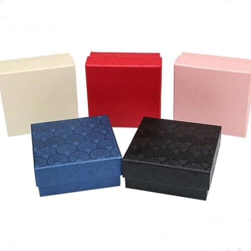 Square jewelry organizer box Engagement ring Scallop jewelry Boxes Necklace Pendant Paper Packaging Boxes Gift Jewelry Packing