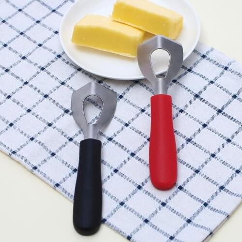 Stainless Steel Cheese Slicer Cheese Butter Knife Corner Cutter with Silicone Handle Cheese Cutter Scraper Kitchen Baking Tools
