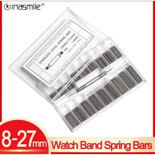 Excellent 8mm-27mm Stainless Steel Spring Pins Watch band Spring Bars Strap Repair Tools Bracelet Link Pin Watchband Accessories