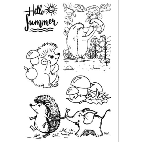 PANFELOU 11*16cm hedgehog Transparent Silicone Rubber Clear Stamps cartoon for Scrapbooking/DIY Easter wedding album