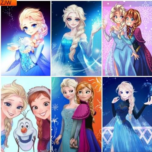 Full Square/Round Diamond Painting Cartoon Frozen Aisha DIY Princess Diamond Inlaid Cross Stitch Kits Home Decor Gift Disney