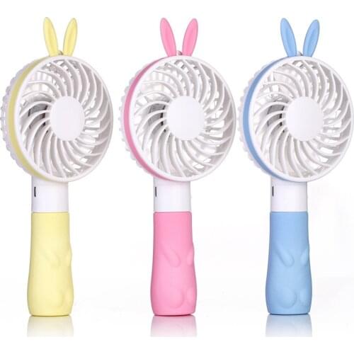 Cute Rabbit Bear Handheld Fan Portable USB Rechargeable Summer Cooling Fan 1200mah Mini Fan Air Cooler