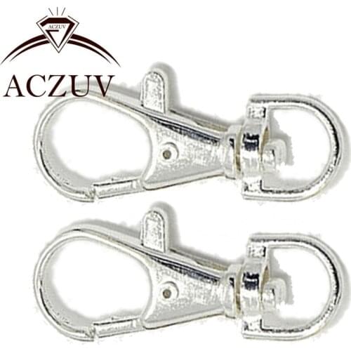 Silver Plated 200pcs 38mm Metal Swivel Lobster Clasp Snap Hook for Keychains Purse Chain Handbag Buckles DIY Accessories SLC024