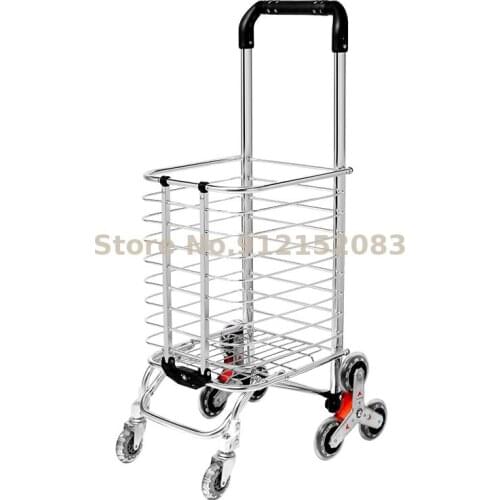 Grocery Shopping Cart, Small Cart, Large-capacity Household, Climbing Stairs, Portable Trolley, Folding Shopping Cart, Lightweig