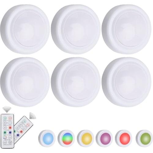 Led Cabinet Light 16-color RGB Remote Control Wireless Auto-dimming Atmosphere Night Lamps Can Press For Closet Kitchen Stair