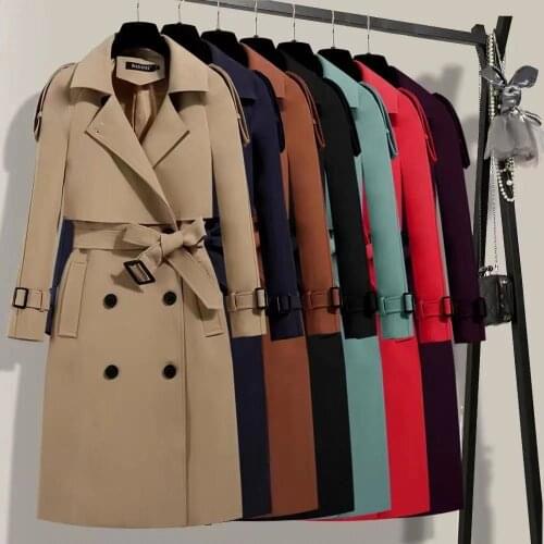 Fashion High Quality Autumn Women Trench Coat With Belt Classic Casual Office Lady Business Outwear Vintage Washed Overcoat