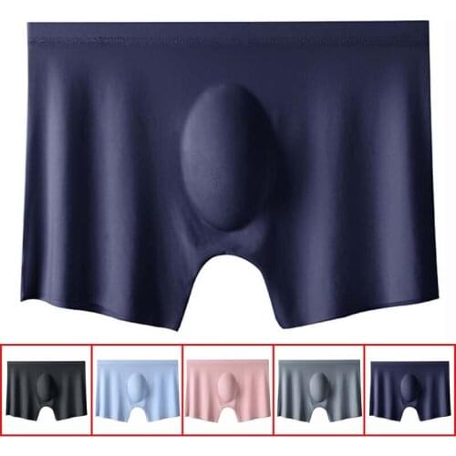 New Summer Ice Silk Men Underwear Seamless Transparent Boxer Shorts Ultra Thin Sheer Breathable Comfortable Panties Underpants