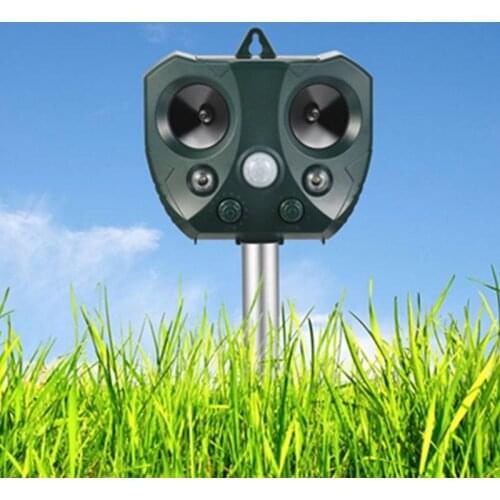 2020 Enhanced Edition Ultrasonic Cat Dog Fox Pest Battery Repeller Deterrent Repellent Outdoor Garden Pest Control Supplies