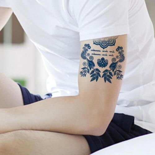 Waterproof Tattoo Stickers Fake Tattoos Waterproof Herbal Extracts Juice Temporary Chest Tattoo Transfer Sticker for Body Art