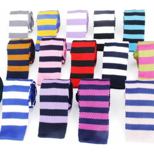 Knit Skinny Tie For Man fashion Bule Grey Colorful Striped Narrow Neck Ties Suit Business Casual Slim Weave Necktie Accessories