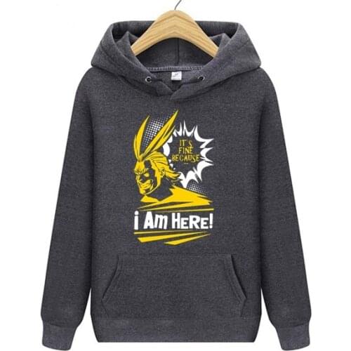 I Am Here! Male My Hero Academia - All Might Mens Hoodies Great Sweatshirts Nice Hoodie Game Women Jacket Men Streetwear GG-55