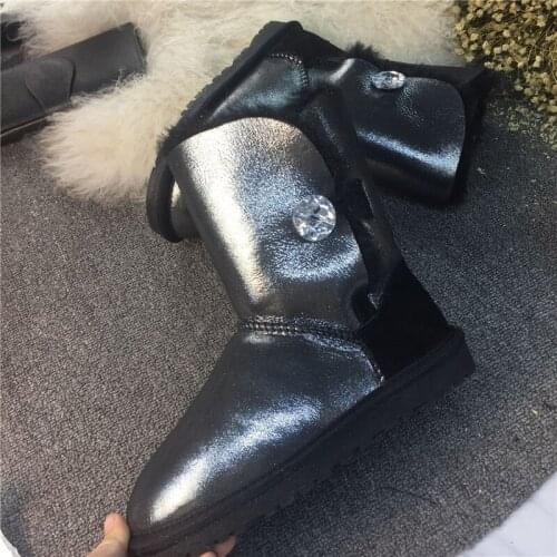 2020 Natural Sheepskin Wool Woman Snow Boots Lady Warm Winter Boots Brand Genuine Sheepskin Boots Winter Boots For Women