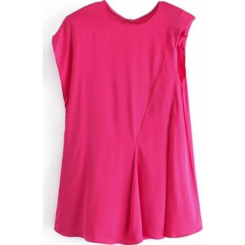 2021 Europe and America Autumn New Fashion Elegant Wind Silk Satin Texture Irregular Dress Women DLQZ2148