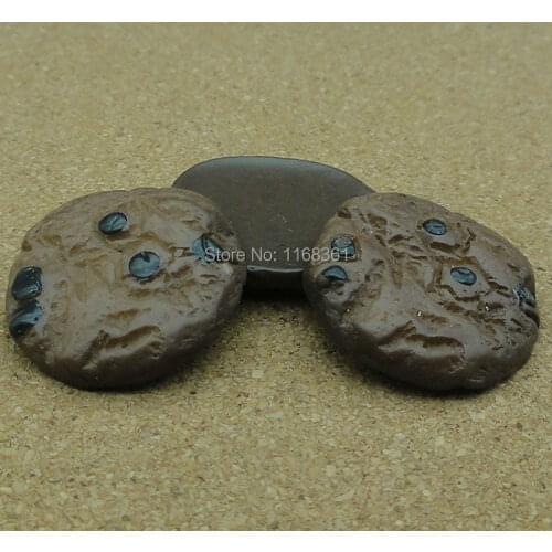 1pcs/lot resin flat back brown chocolate biscuit 20mm Cabochons Hair Bow Center Card Frame Making Craft DIY B110-4