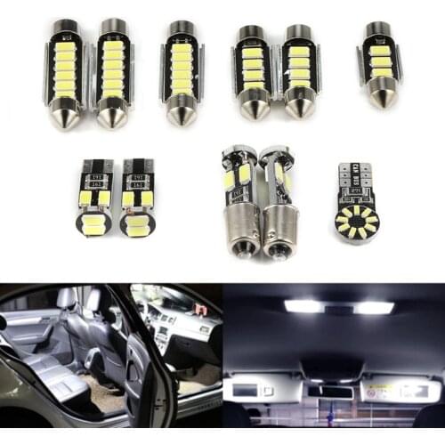 10/11/13PCS Perfect White Canbus LED Interior Lamp Indoor Map Dome Light Bulb Kit FOR Vw Volkswagen Golf 4 5 6