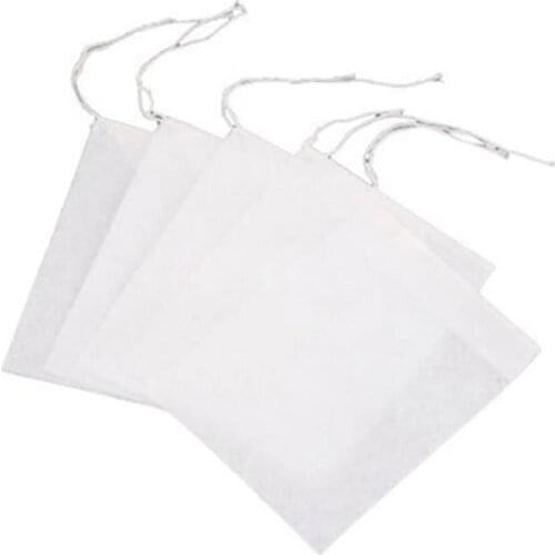 100 Pcs Tea Bag White Empty Nylon Material Teabags With String Disposable Heal Seal Filter Paper Loose Bags Wholesale Hot Sale