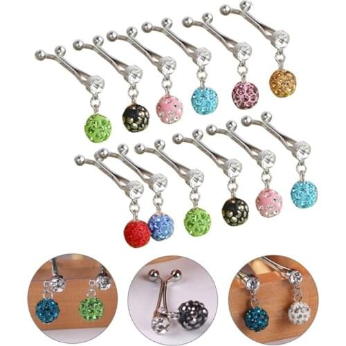 12Pcs/Set Rhinestone Resin Ball Muslim Hijab Scarf Metal U Clips Islamic Headscarf Shawl Ethnic Abaya Safey Brooch Pins