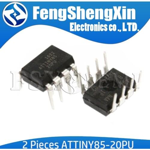 2pcs New ATTINY85-20PU DIP-8 TTINY85 DIP8 85-20PU ATTINY85-20 DIP
