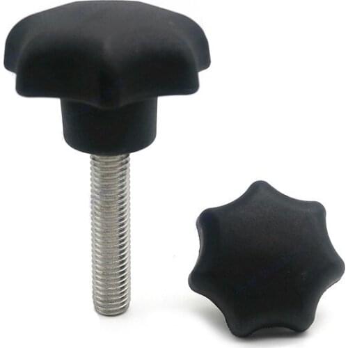2pcs M6 stainless steel seven angle Torx bakelite grip hand screws T&TX handwheel knob handle hilt screw bolt 10mm-55mm long