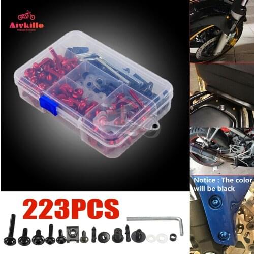 223pcs fit for F650 GS ST F800GS K1200 S R K1300S R1200GS R1250GS S1000RR Complete Fairing Bolt Screw Kit Nuts Washers Fastener